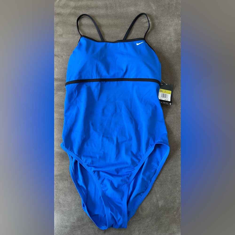 Nike Blue One Piece Swimwear with Cross-Back Design